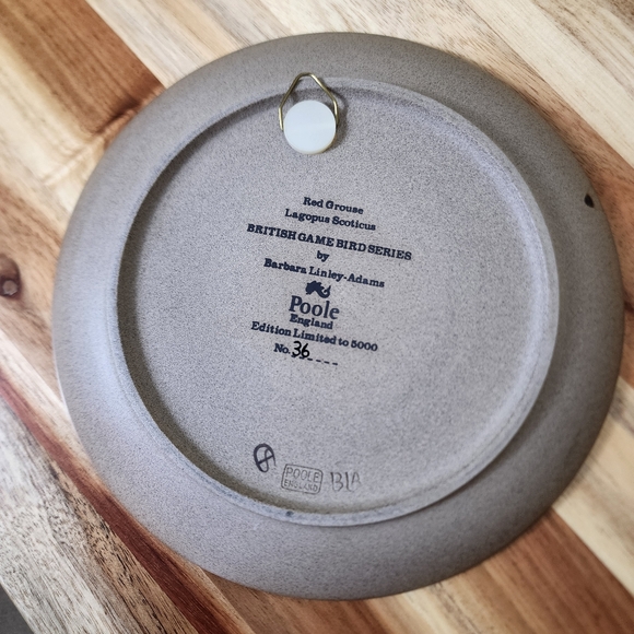 Set of 2 Vintage Poole England Pheasant Wall Decor Plates - No.68/No.36 of 5000 - Picture 9 of 10